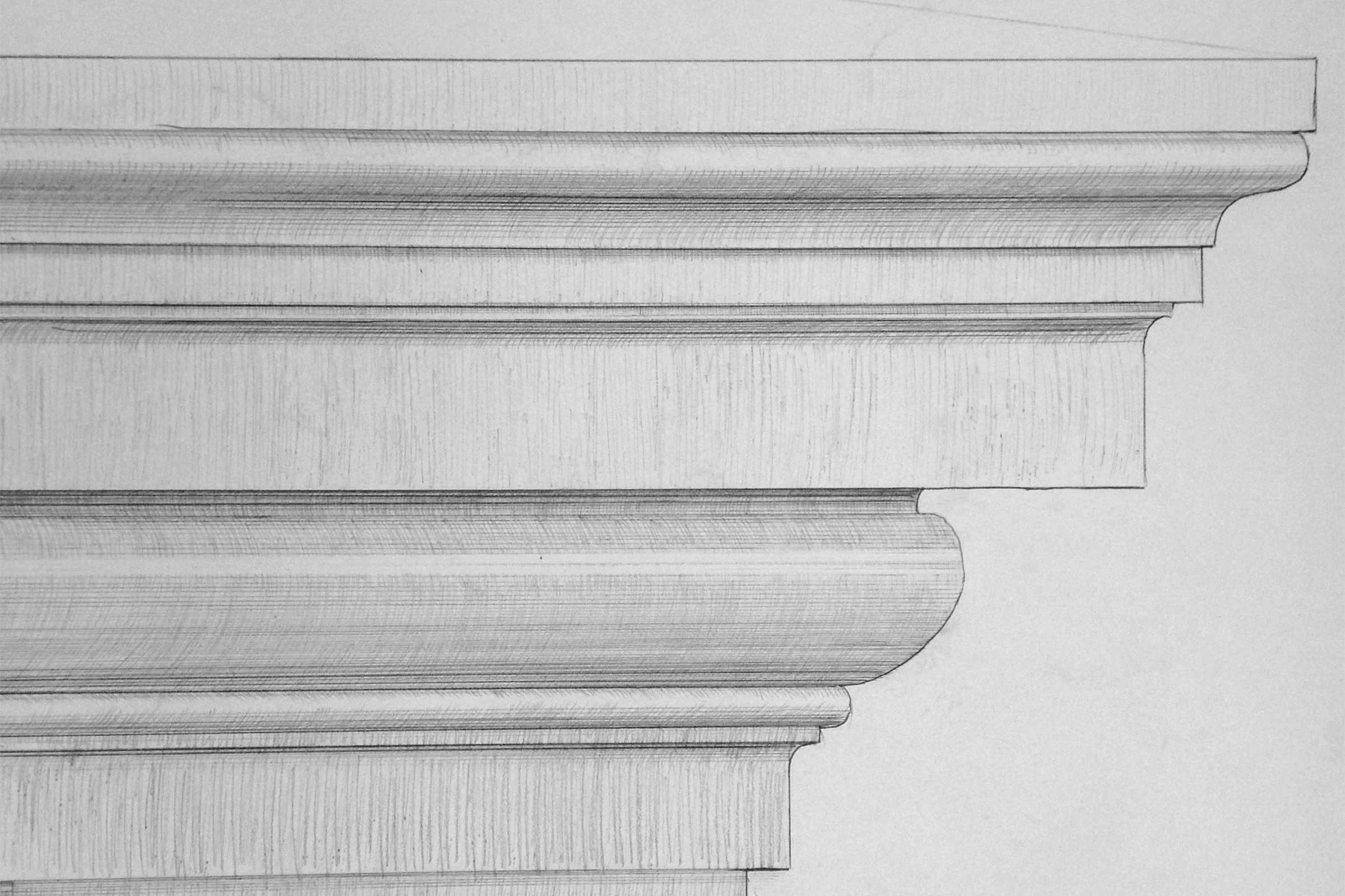 claus lind © sketches cornice gjersholt manor classical architecture stucco